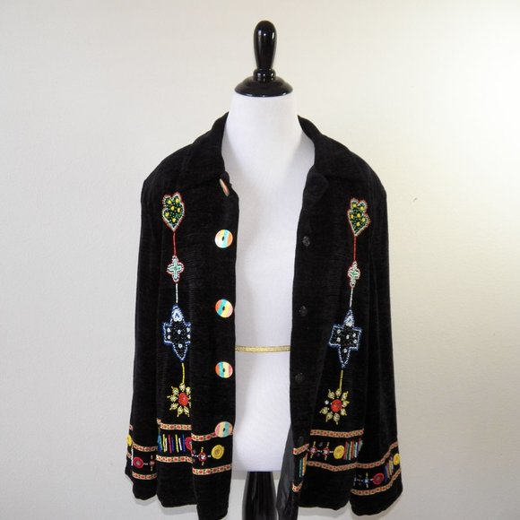 Allure Boutique Beaded Long Sleeve Jacket, Large - Picture 2 of 10